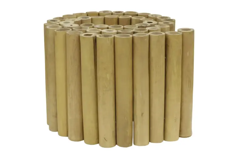 Product image of the product “Bamboo panelling, Apus (yellow-brown) made with flexible stainless steel. Diameter 3-5cm 220x37 cm Height. ”